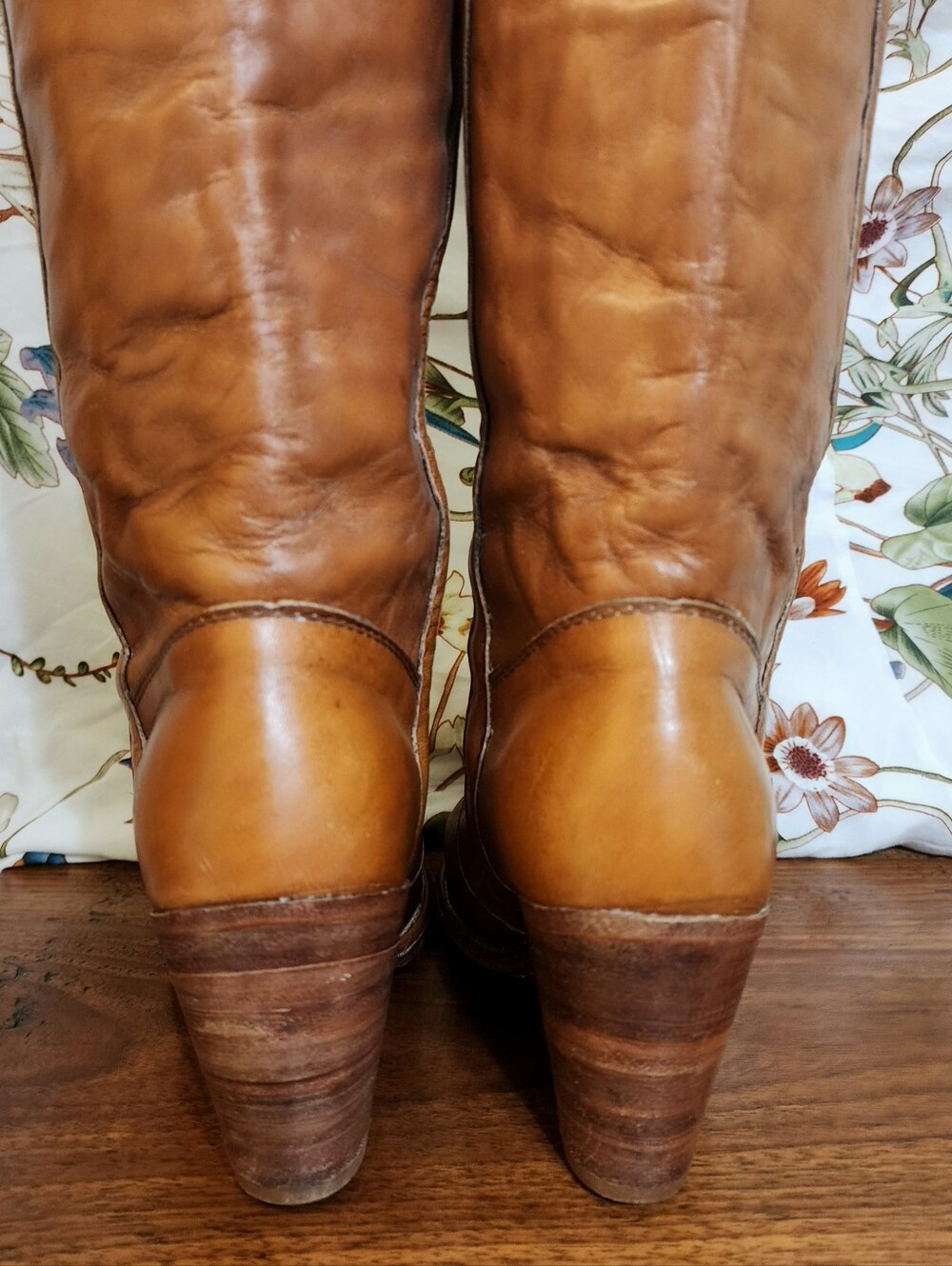 Frye Black Label Campus Boots – Vtg 70's – Women’s 9 B – Cognac Tan Leather – - Picture 7 of 16